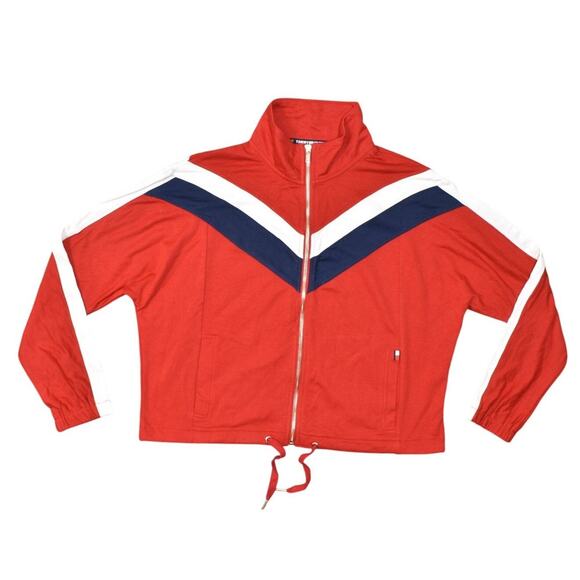 Tommy Hilfiger Sport Red Jacket L Full Zip Solid Polyester Pockets - Picture 1 of 7